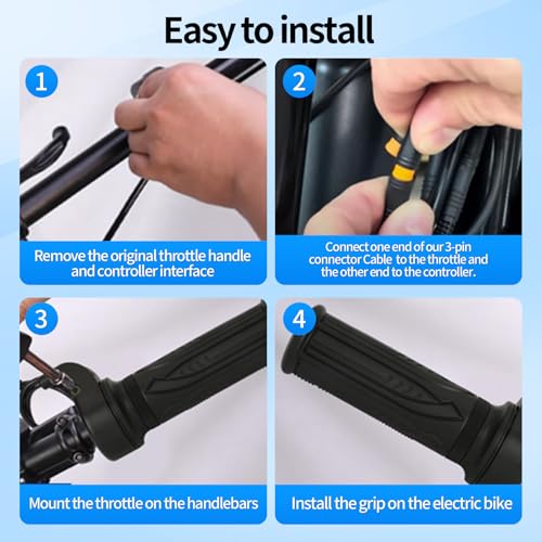 3-Pin Electric Bike Adapter Cable - 5.2in Waterproof Connector