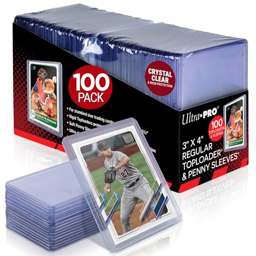 Clear Card Sleeves and Toploaders Bundle - 100 Pack for Trading Cards