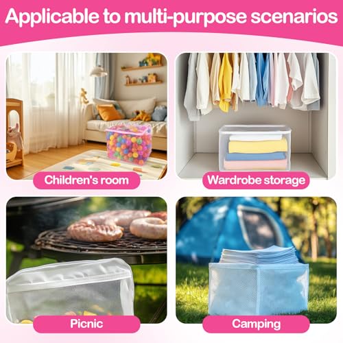 Mesh Ball Pit Ball Storage Bags - 2 Pack Organizer with Zipper