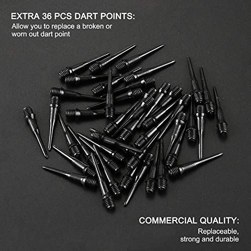 Soft Tip Darts Set - 12 Pcs Plastic Tip Darts with 36 Replacement Tips - Red, Blue, Green