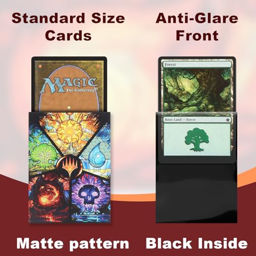 MTG Card Sleeves 100 Pack - Standard Size Matte Back Gaming Card Protectors with Colorful Patterns
