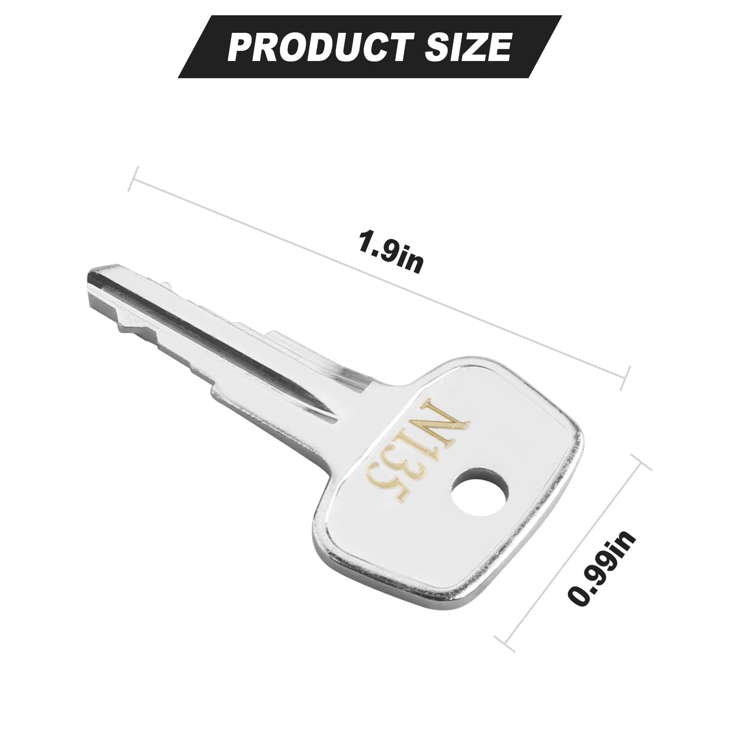 N135 Key Replacement for Thule Rack Core, Key Cylinder for Bike Rack Lock, Roof Cargo Lock, Roof Rack Locks, Cross Bars, Towers, Ski Rack Etc