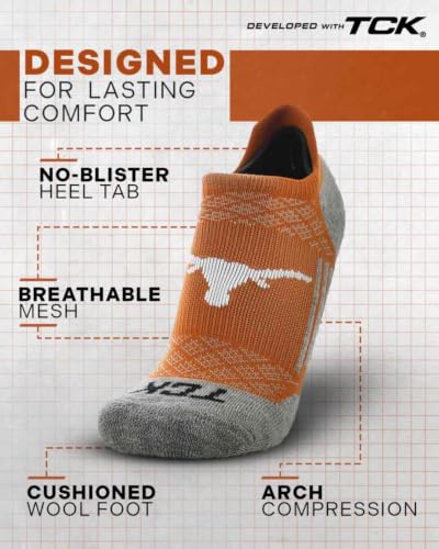 No Show Tab Socks - Large Texas Longhorns - Collegiate Apparel