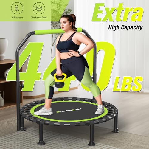 Foldable Mini Trampoline - 40" Rebounder for Fitness, 450lbs Capacity