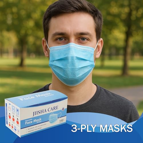 Disposable Face Masks, Medical Grade 3 Ply Protection for Adults - Comfortable, Soft, Breathable, 3 layer
