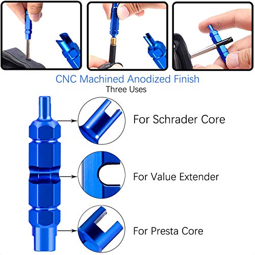 Multifunction Valve Core Remover Tool for Presta and Schrader Valves