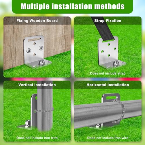 Ground Anchors 4-Pack 18 Inch Screws with L Bracket for Trampolines, Sheds, Tents