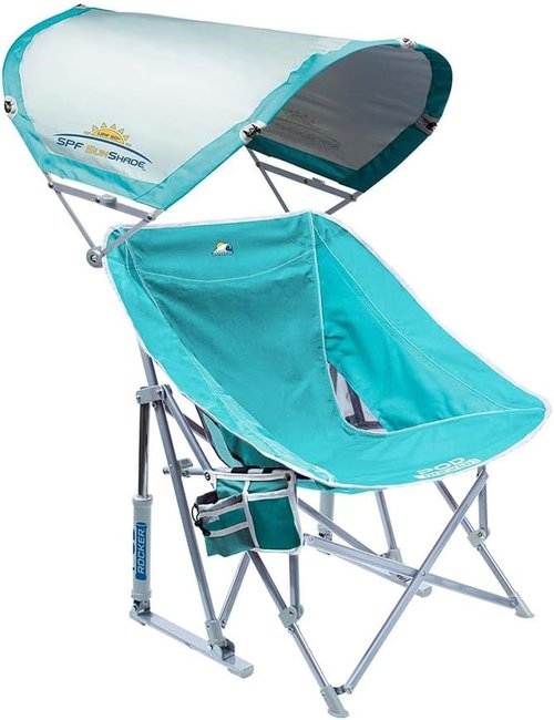 GCI Outdoor Pod Rocker Chair - Comfortable Outdoor Rocking Chair with Sunshade Canopy | Portable Design