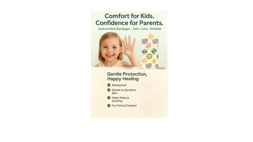 Hydrocolloid Bandage Kids | 3X Faster Healing | Reduces Scarring | Protects Against Germs | Waterproof | 100% Active Surface | Flexible Protection & Wound Care | 20 Pcs