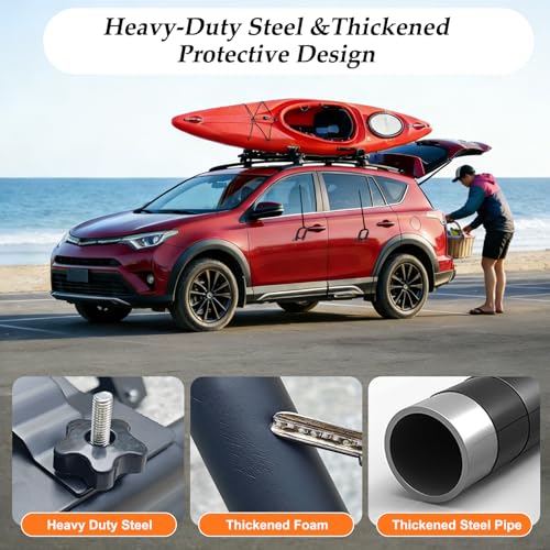 Folding Kayak Roof Rack - 2 Pairs (4 Pcs) Universal J-Bar Carrier