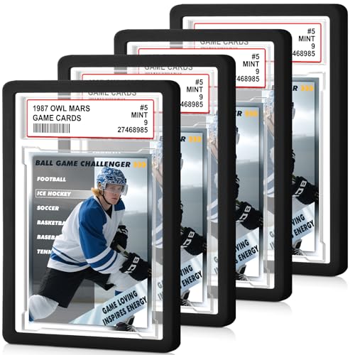 Graded Card Slab Protector with PSA Bumper - 4 Pack Black