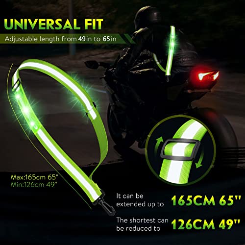 Rechargeable LED Reflective Sash - High Visibility Safety Gear for Night Walking, Running, Biking