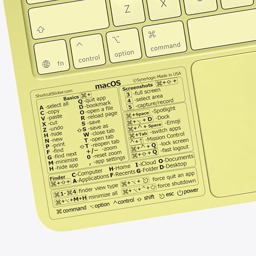 Mac Keyboard Shortcut Stickers - Clear - 2 Pack for MacBook & iMac