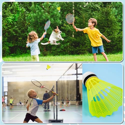 12 Pcs Badminton Shuttlecocks - Yellow Indoor & Outdoor Training