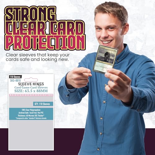 Standard Card Sleeves – 110 Count, Clear 60 Micron Thickness, MTG Size