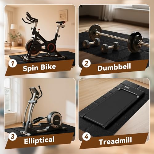 VTORY 63"×30"×0.2" Heavy Duty Treadmill Mat for Carpet & Hardwood Floors