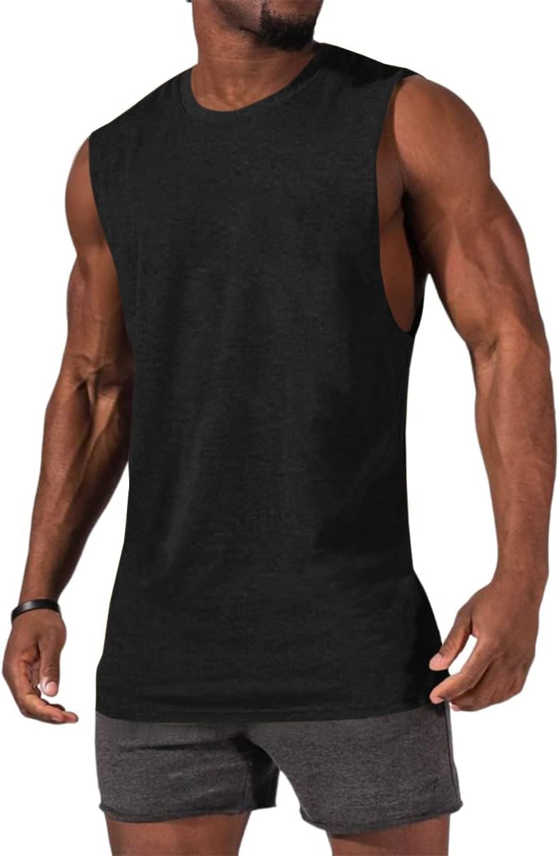 ZIWOCH Men's Sleeveless Tank Top - Comfortable Crewneck Design | Solid Color, Loose Fit