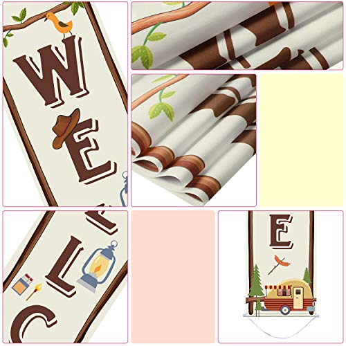 Camping Party Banner Set - Welcome & Happy Camper Banners for Outdoor Celebrations