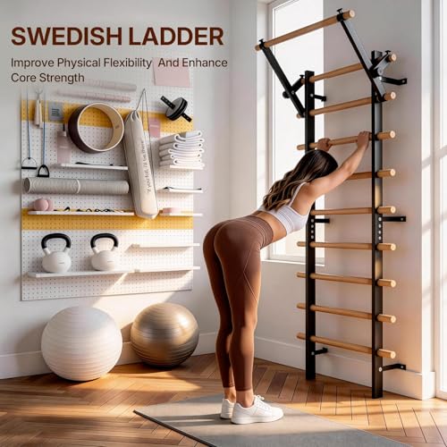 Swedish Ladder with Bars - Wooden Stall Bar & Suspension Trainer