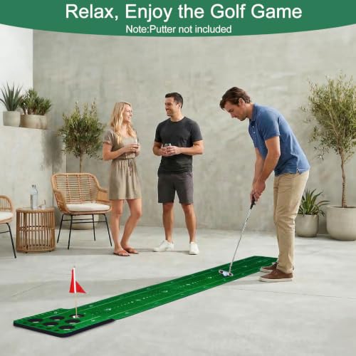 Chriiena Green Indoor Golf Putting Mat - Party & Practice Game Set