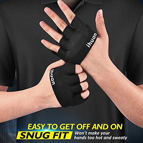 Weight Lifting Workout Gloves for Men & Women - Black, Medium