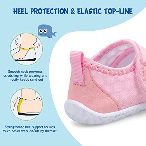 Toddler Water Shoes - Boys & Girls Quick-Dry Aqua Socks - Pink