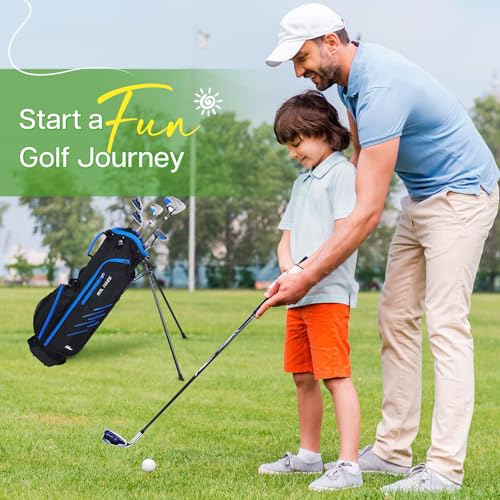 Complete Kids Golf Club Set for Ages 9-12 - Lightweight with Stand Bag