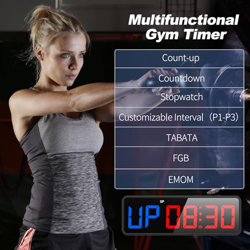 Portable Gym Timer Clock with Remote Control - Black