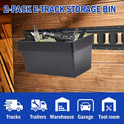 E-Track Storage Bin 2 Pack - Heavy-Duty Organizer Baskets for Trucks