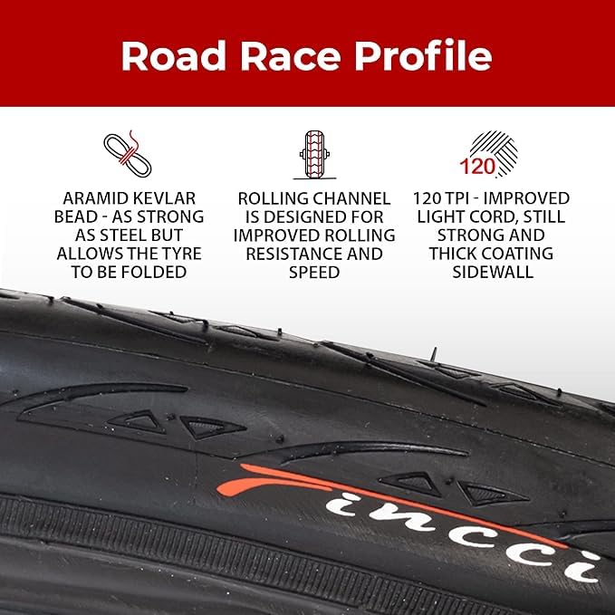 Fincci 700x25c Kevlar Road Bike Tire Puncture-Resistant Folding Tire