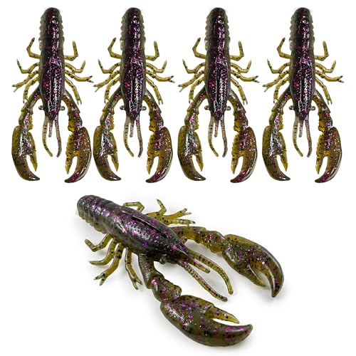 Soft Plastic Craw Bait for Bass Fishing - 3" Candy Grass