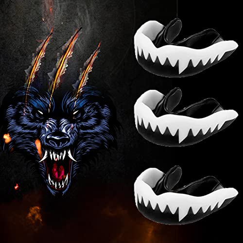 YAFIYGI Kids Youth Mouth Guard Football MMA Boxing Rugby Taekwondo Softball Lacrosse - Black & White