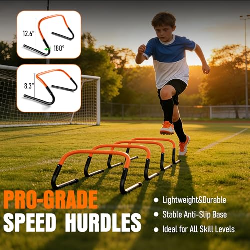Agility Ladder Training Kit - 20ft Speed Ladder, Hurdles, Parachute & Cones
