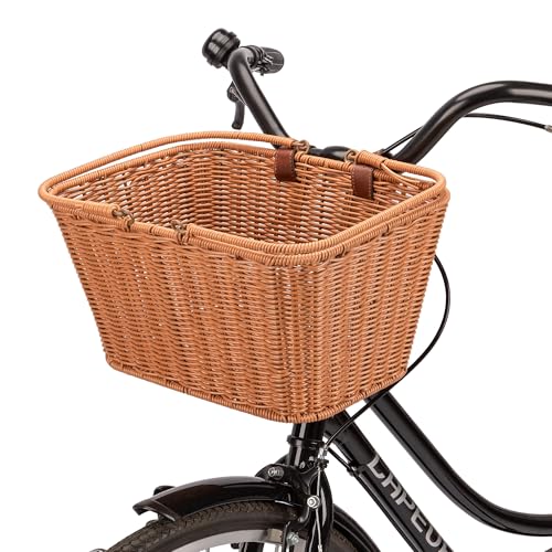 Woven Wicker Bike Basket - Handmade Front Bicycle Basket - Brown