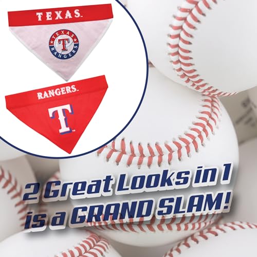 MLB Dog Bandana - Texas Rangers Reversible Pet Bandana, Small/Medium