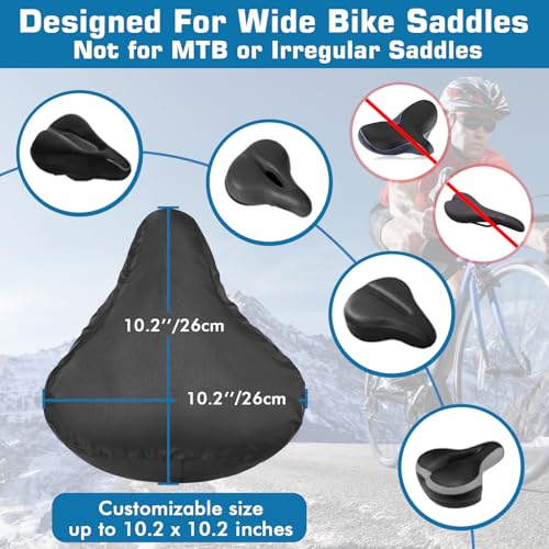 Waterproof Bike Seat Cover - 2 Pack Cushion Protector for City Bikes 10.8"x10.2"