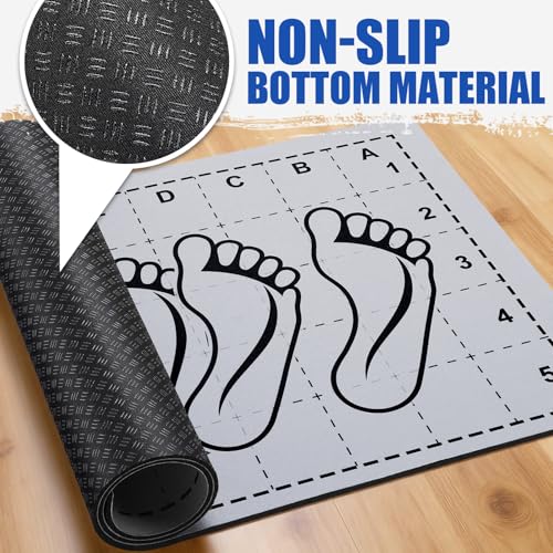Non-Slip Squat Mat with Foot Position - Grey Exercise Mat