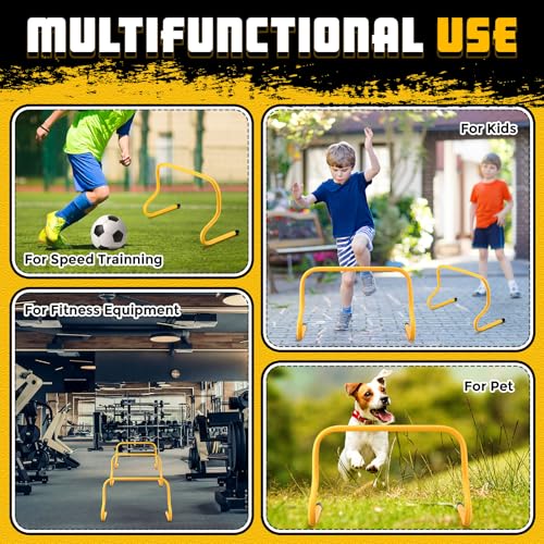 Agility Hurdles Training Set - 12 Yellow Hurdles & Cones