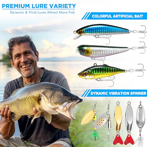 137-Piece Fishing Tackle Box Kit with Lures, Hooks & Accessories
