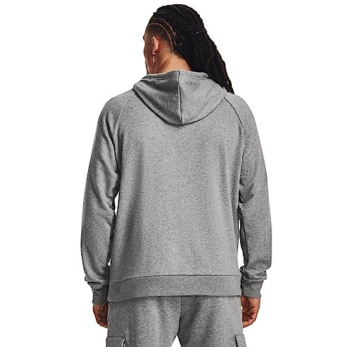Under Armour Men's Rival Fleece Hoodie Small Castlerock Light Heather White