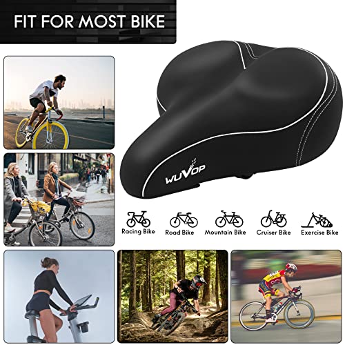 Comfortable Oversized Bike Seat Cushion - Black/White