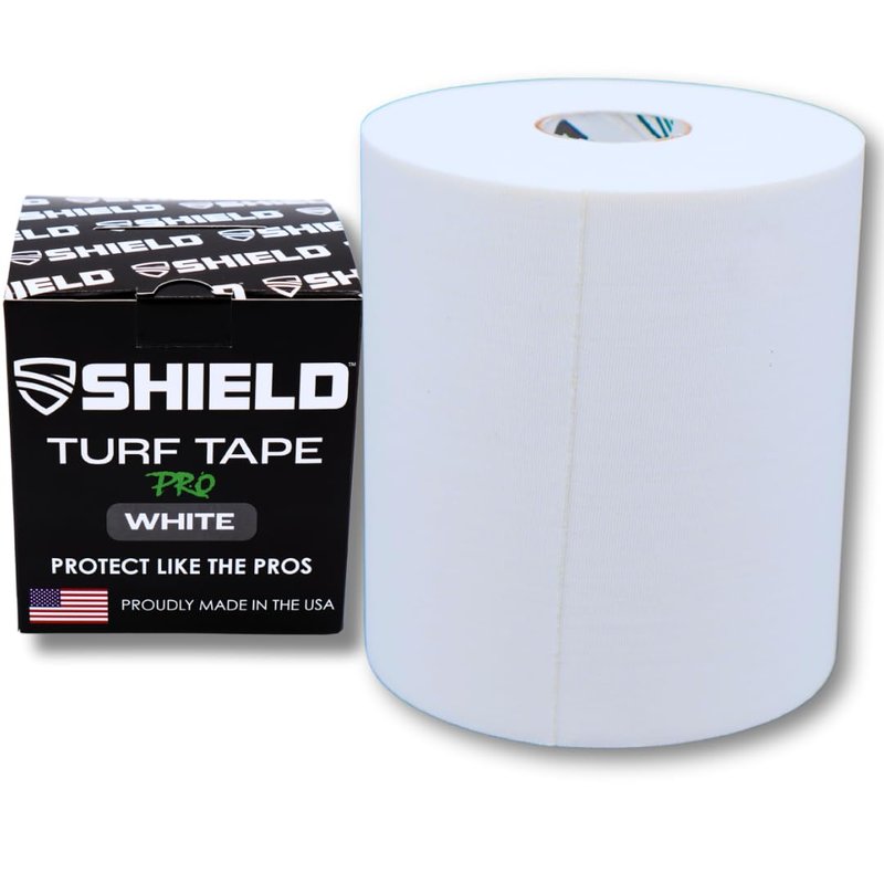 SHIELD Turf Tape Football 30 Ft Roll USA Made Flexible Arm Protection Sweatproof Athletic White Football Tape for Field Sports