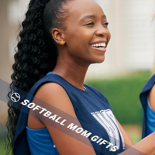 SmileBelle Sterling Silver Softball Sports Earrings for Women – Soccer Volleyball Gifts