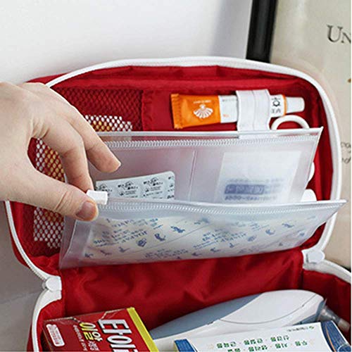 First Aid Bag - Mini Empty Medical Storage Pouch for Camping & Travel - Red