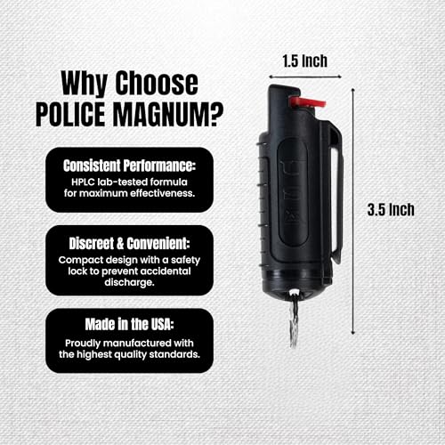 Maximum Strength Pepper Spray Keychain - Black Tactical Self Defense