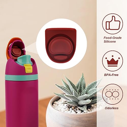 Replacement Stoppers for Owala FreeSip Water Bottles - Dark Red, 2 Pack