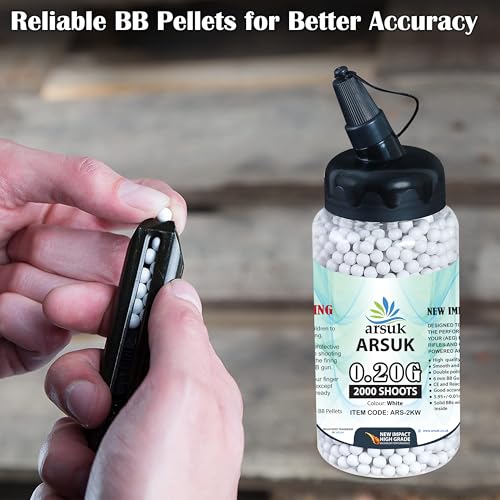 6mm Airsoft BBs - 0.20g Seamless Plastic Pellets for Target Practice - 2K Bottle