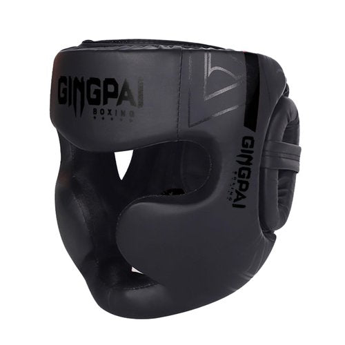 Boxing Headgear，Adjustable Face Grill,Headgear for MMA Training,Sparring,Grappling,Martial Arts,Kickboxing,Taekwondo,Karate,Muay Thai Headgear (Pure Black, M)