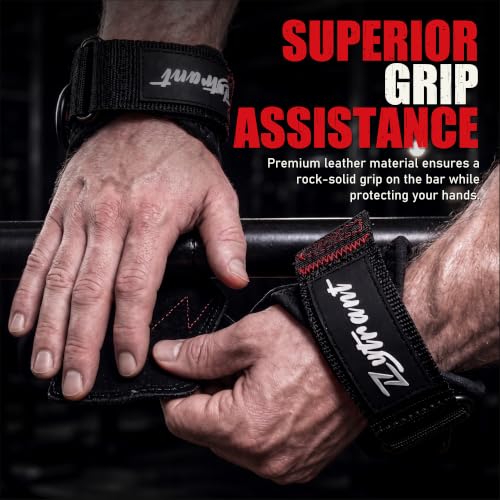 Weight Lifting Grips with D-Ring & Padded Wrist Support
