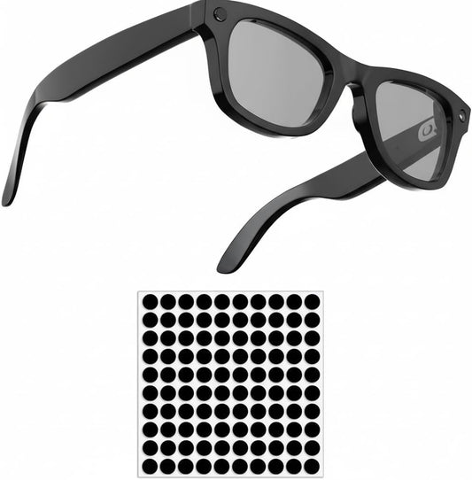 100pcs LED Light Blocking Stickers 5mm,Restickable Blackout Covers for Smart Glasses,Compatible with Ray-Ban Meta Wayfarer/Skyler/Headliner.